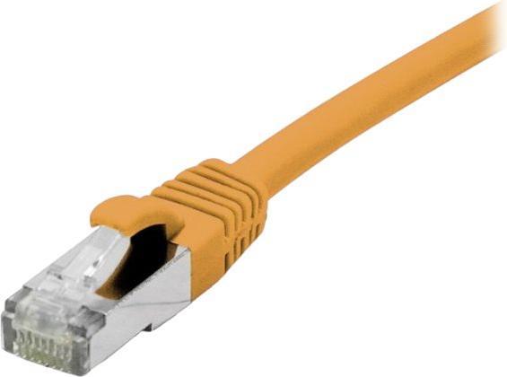 Actual product image Exertis Connect Patch cable S/FTP (PiIMF), Cat 6A (EIA/TIA), orange, 7.5 m Patch cable with particularly narrow bend (S/FTP, CAT6a, 7.50 m)