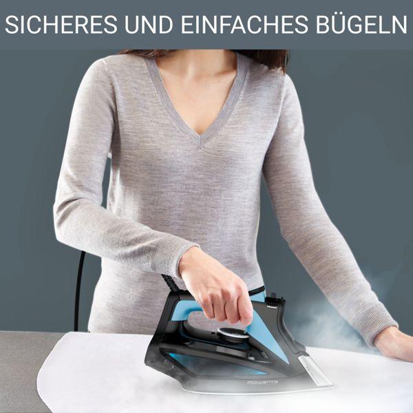 Produktbild Rowenta DW5310 Dampfbügeleisen Microsteam 400 HD Laser 2700 W Schwarz, Blau (2700 W, 180 g/min)