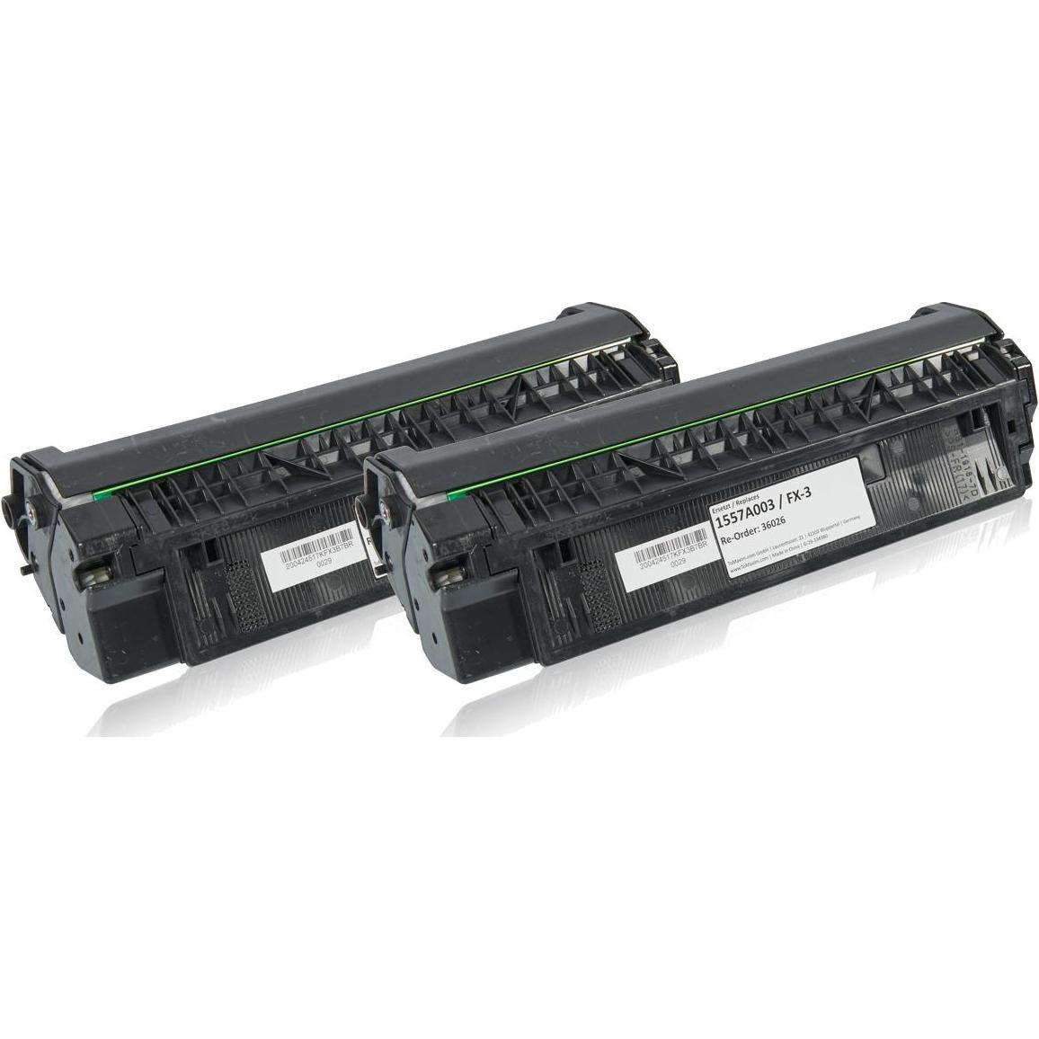 Inkadoo, Toner, Toner sparset kompatibel zu Canon 1557 A 003 / FX-3 enthält 2x Tonerkartusche Schwarz (BK)