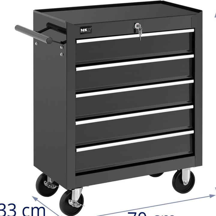 Produktbild MSW Werkzeugwagen 5 Schubladen abschliessbar Werkstattwagen kugelgelagert 60 kg (5 x)