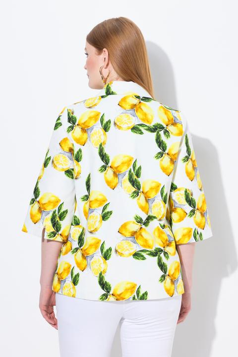 Actual product image Ulla Popken Lemon Print 3/4 Sleeve Jacket (54)