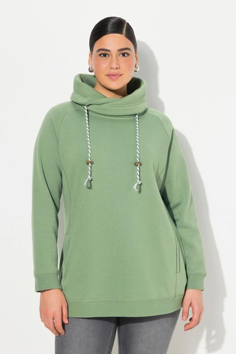 Actual product image Ulla Popken Drawstring Collar Long Sleeve Sweatshirt (42, 44)