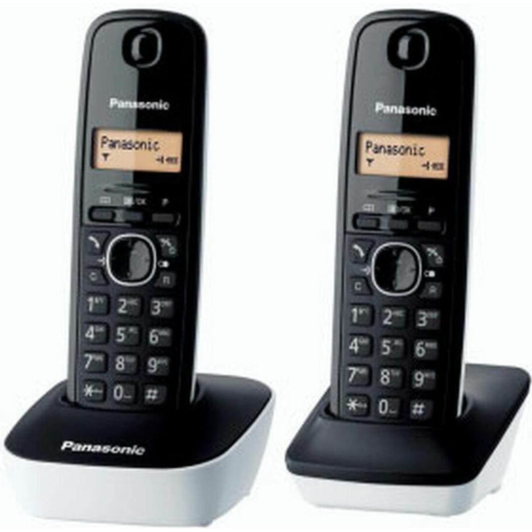 Panasonic compatibile KX-TG1612FRW Duo Téléphone Sans Fil Blanc, Telefono, Bianco, Nero