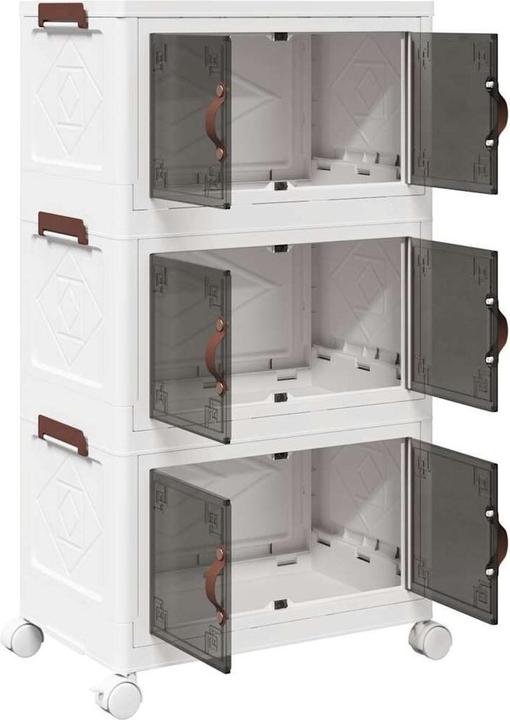 Actual product image vidaXL Storage box with wheels Stackable 3-tier 28 L (28 l)