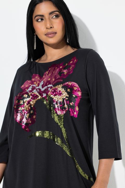 Produktbild Ulla Popken Sweatshirt, A-Linie, U-Boot-Ausschnitt, 3/4-Arm, Modalmix (46, 48)