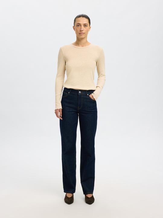 Immagine prodotto Selected Femme Top a coste con maniche lunghe (M)