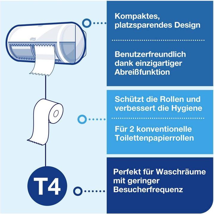 Actual product image Tork Toilet Roll Dispenser White T4