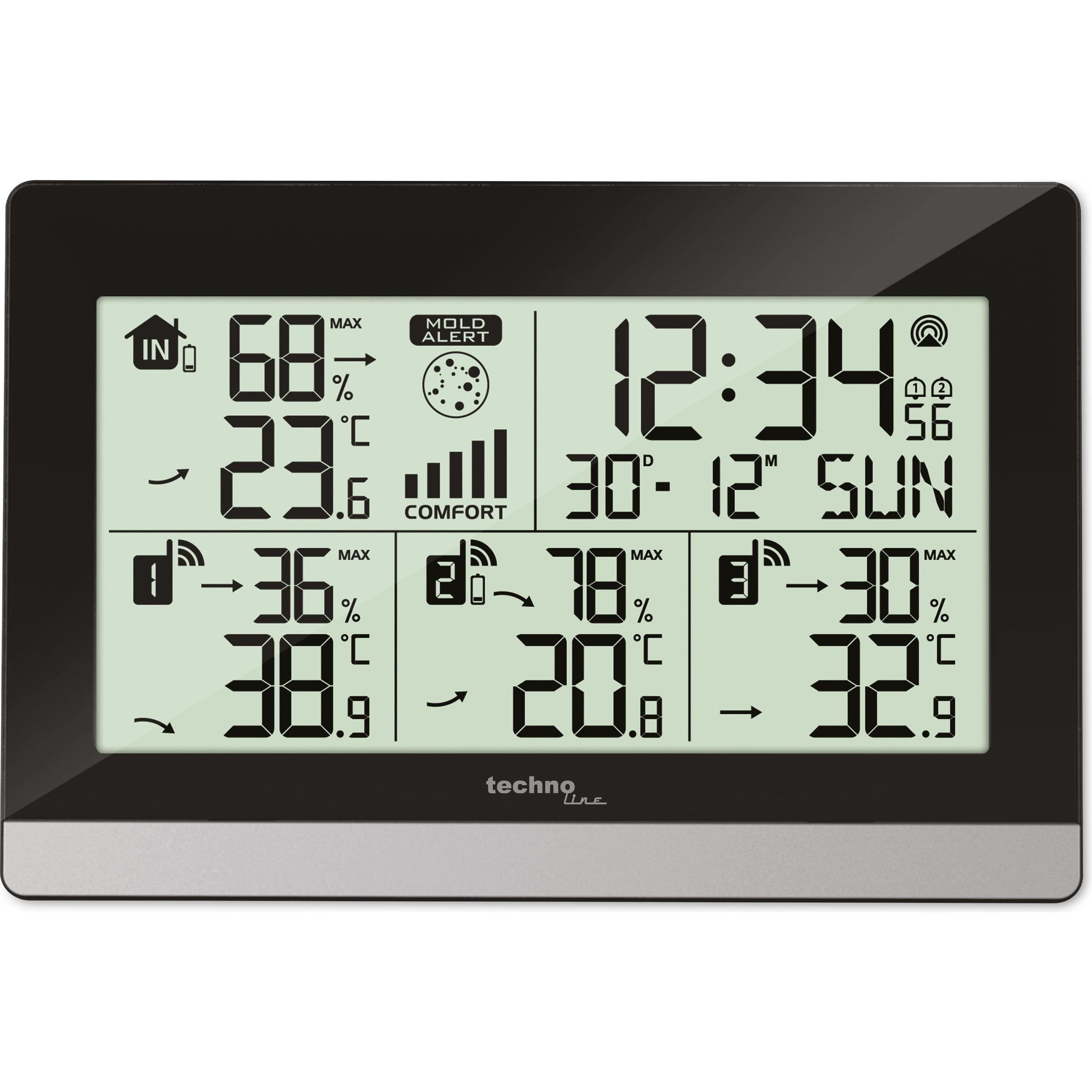 Thumbnail - Technoline WS 7065 Schwarz, Wetterstation, Schwarz