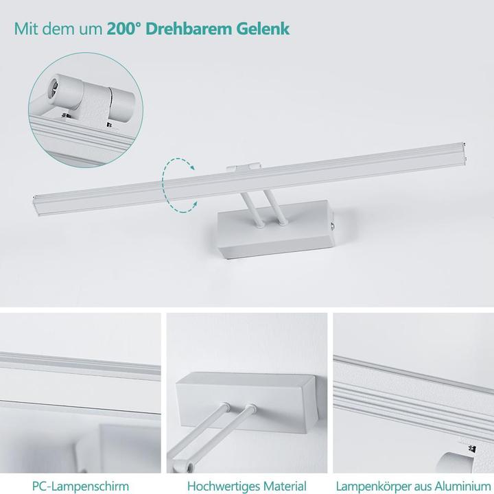 Produktbild Emke Spiegelleuchte, NeutralWeiss(4200K), 40cm, Weiss