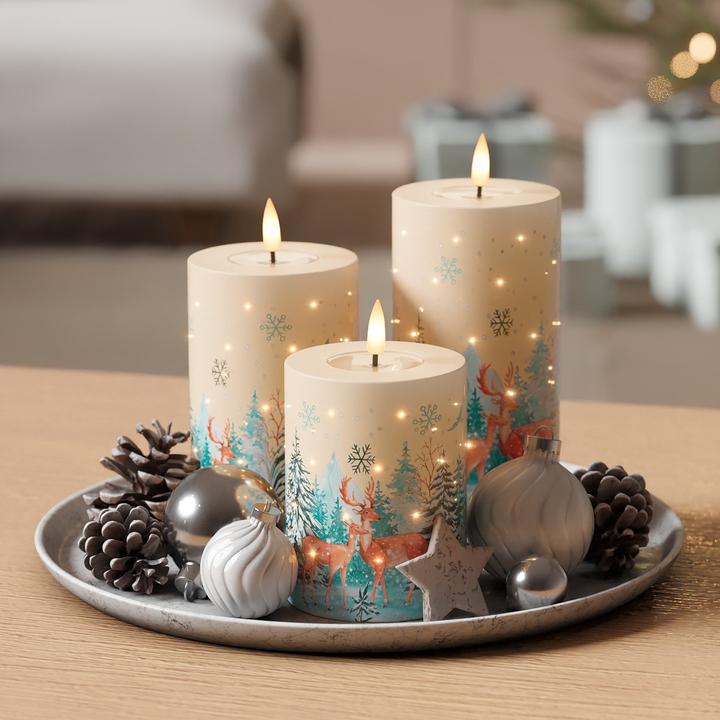 Image du produit Deluxe Homeart LED-Kerzen-Set «Weihnachten», 4-teiliges Set (3 x)