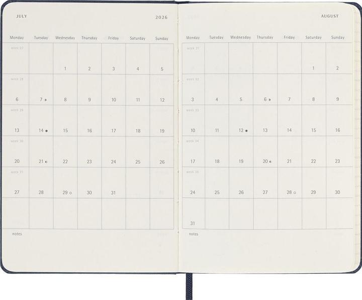 Actual product image Moleskine Weekly calendar (A6, Pocket, 1 week / 1 page)