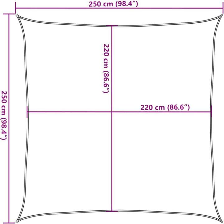 Produktbild vidaXL Sonnensegel (250 x 250 cm)
