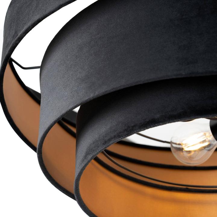 Produktbild Lindby Jusari Deckenlampe aus Textil, schwarz (E27)