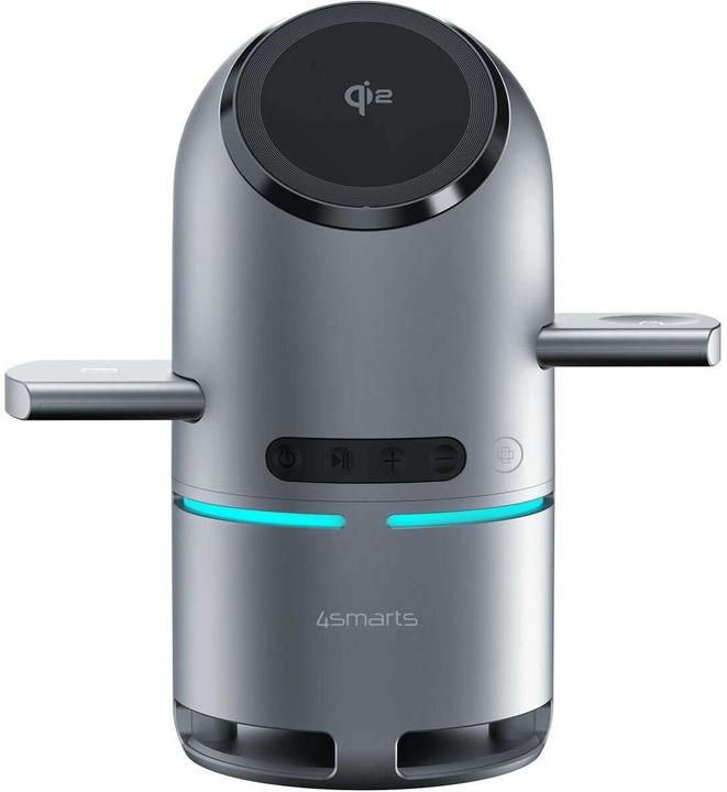 Actual product image 4smarts Wireless Charger 3-in-1 ChargeBot Sound Spacegrau (15 W)