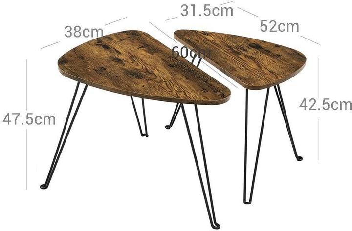Image du produit Vasagle Ensemble de tables basses en bois marron (52 x 60 x 47.50 cm)