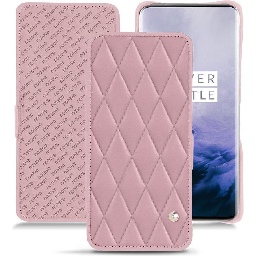 Noreve Lederschutzhülle horizontal (OnePlus 7 Pro), Smartphone Hülle, Rosa
