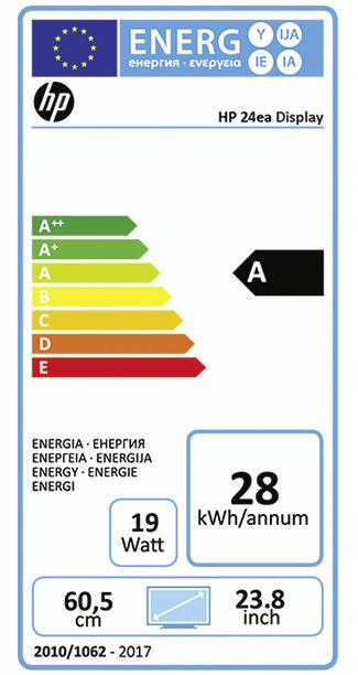 Energie-Label HP 24ea (1920 x 1080 Pixel, 23.80")