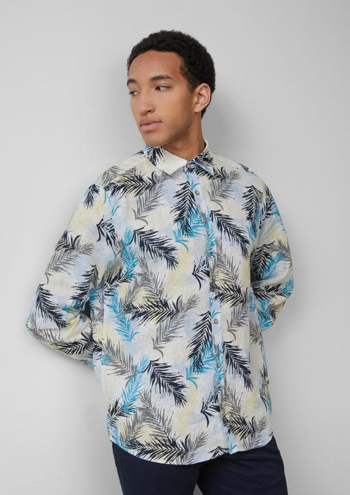 Actual product image S.Oliver Hemd Regular Fit: Leinenhemd mit All-over-Print (L)