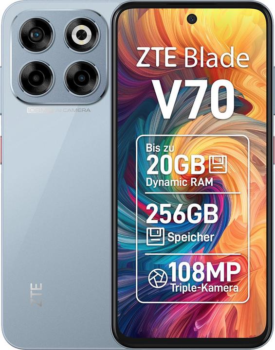 Actual product image ZTE Blade V70 8GB/256GB Stardust Gray (256 GB, Stardust grey, 6.70", Dual SIM, 4G)
