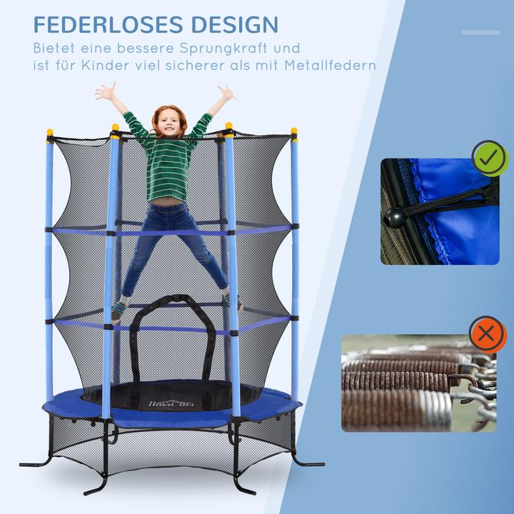 Produktbild Homcom Kindertrampolin Stahl, Kunststoff Blau (163 cm)
