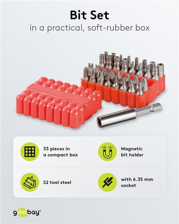 Immagine prodotto FixPoint Set di bit universale da 33 pezzi per tutte le viti comuni (Esagono incassato TX)