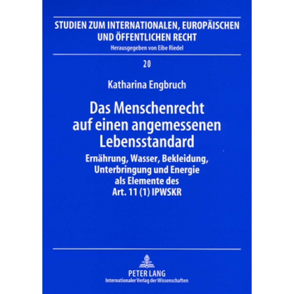 Das Menschenrecht auf einen angemessenen Lebensstandard, Fachbücher von Katharina Engbruch