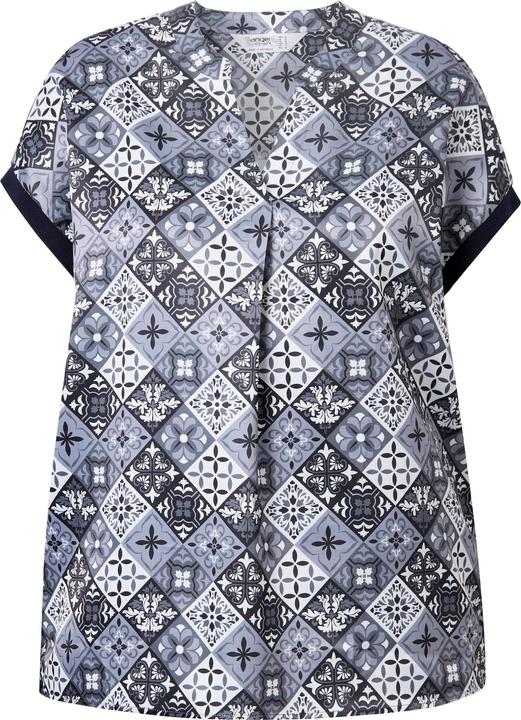Produktbild Angel of Style Bluse, Relaxed Fit, Satin, Rhombenmuster (56)