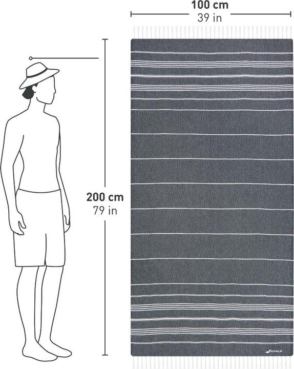 Actual product image Fit-Flip Hamamtuch Baumwolle Recycelt 100x200cm (100 x 200 cm)