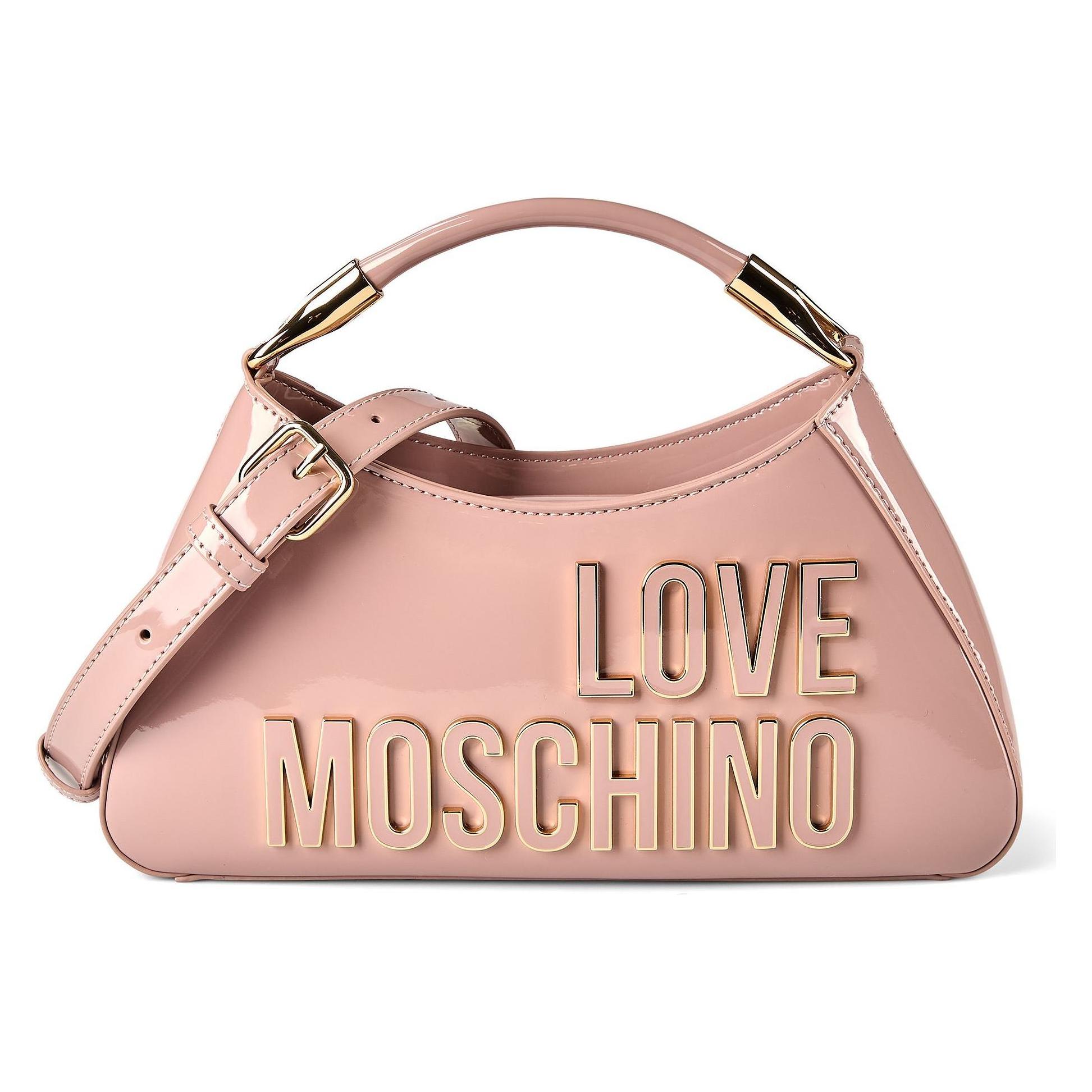 Love Moschino, Damen, Handtasche, Enameled Logo Handtasche 27 Cm, Pink