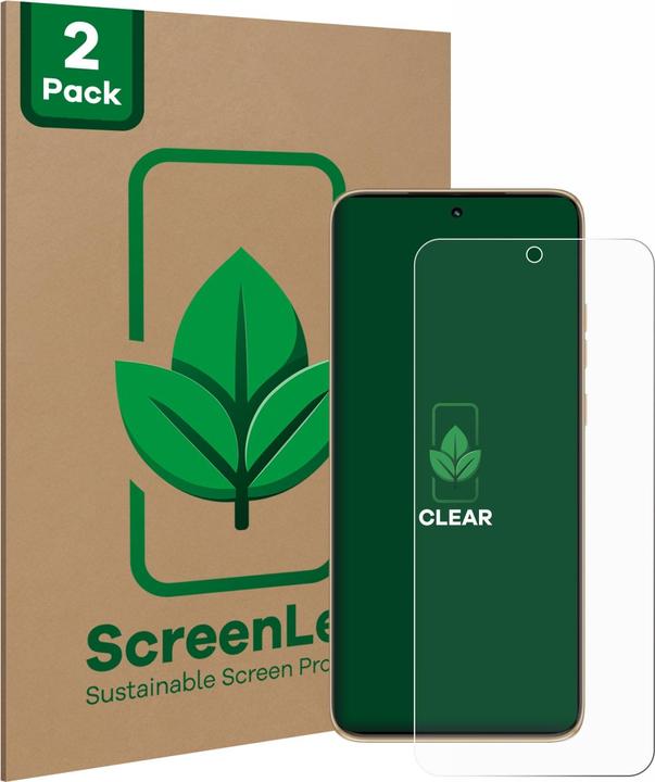 Produktbild ScreenLeaf Schutzfolie nachhaltiger Displayschutz Displayschutzfolie Folie Klar Transparent (2 Stück, Motorola Edge 50 Neo)