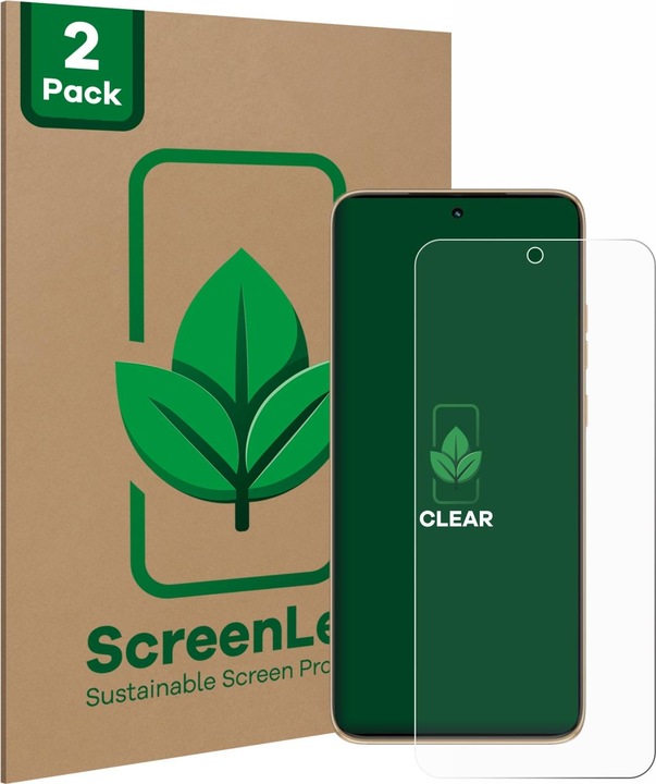 Actual product image ScreenLeaf Protective film sustainable screen protector screen protector film clear transparent (2 Piece, Motorola Edge 50 Neo)