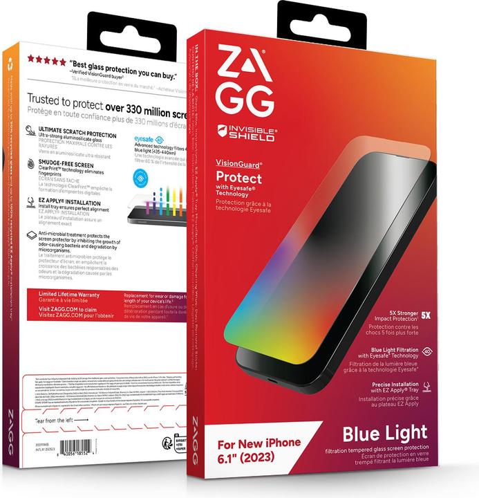 Actual product image Zagg Glass Elite VisionGuard+ (1 pcs., Apple iPhone 15)