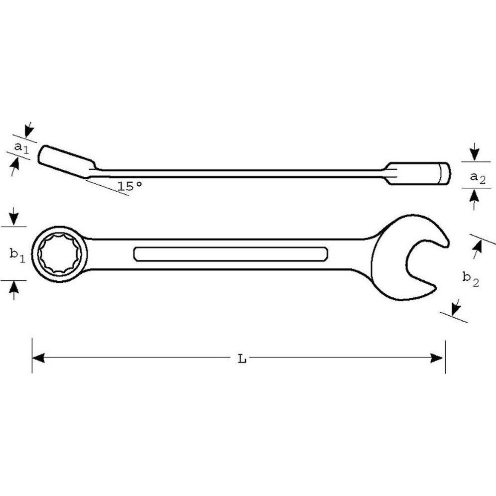 Thumbnail - Bahco, Schraubenschlüssel, 15-mm-Knarren-Ring-Maulschlüssel, verchromt, 200 mm (15 mm)