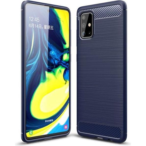 MU Style Carbon Fiber TPU Softcase Series (Samsung Galaxy A71), Smartphone Hülle, Blau