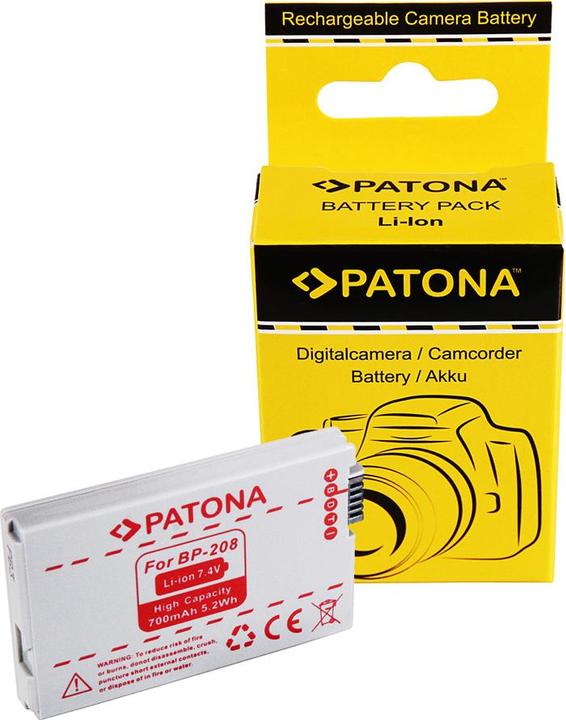Actual product image Patona Battery f. Canon BP208 BP-308 BP-315 DC10 DC20 DC21 DC40 DC50 DC95 (Camera battery)