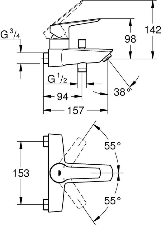 Image du produit Grohe Start QuickFix robinetterie de baignoire