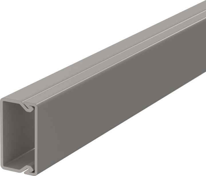 Produktbild OBO Bettermann Wand- und Deckenkanal mit Oberteil, 15 x 30 mm, LÃ¤nge 2 m, steingrau (Kabelkanal, 200 cm)