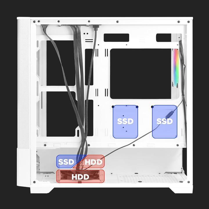 Actual product image Noua Phobia L111 White Micro ATX Case (mATX, Mini-ITX)