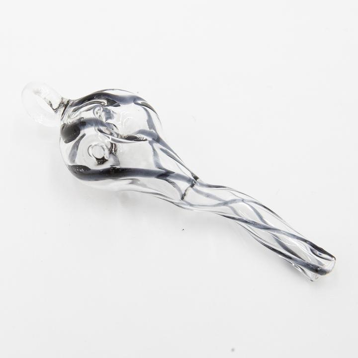 Actual product image Black Leaf Glass Herb Pipe 70mm