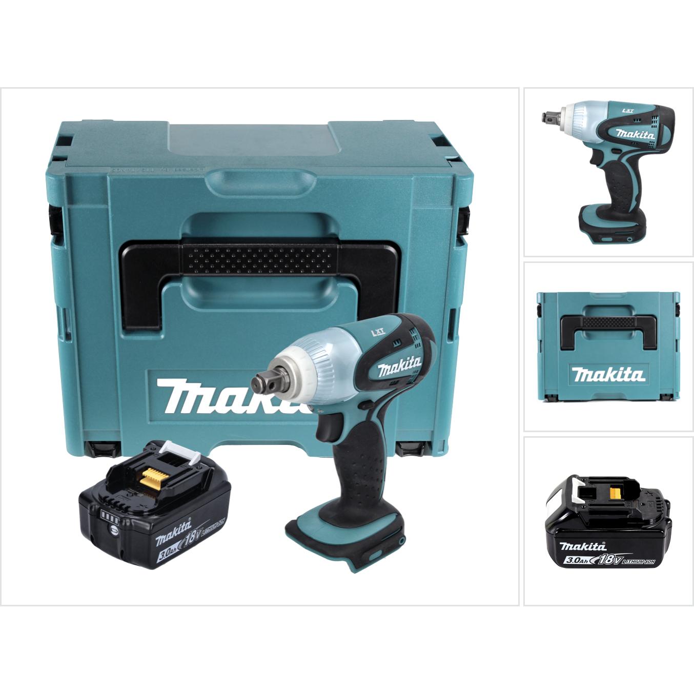 Makita, Bohrmaschine + Akkuschrauber, DTW 251 F1J Akku Schlagschrauber 18 V 230 Nm 1/2" + 1x Akku 3,0 Ah + Makpac - ohne...