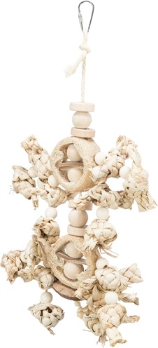 Actual product image Trixie Natural toy, banana leaves/wood/loofah, 42 cm