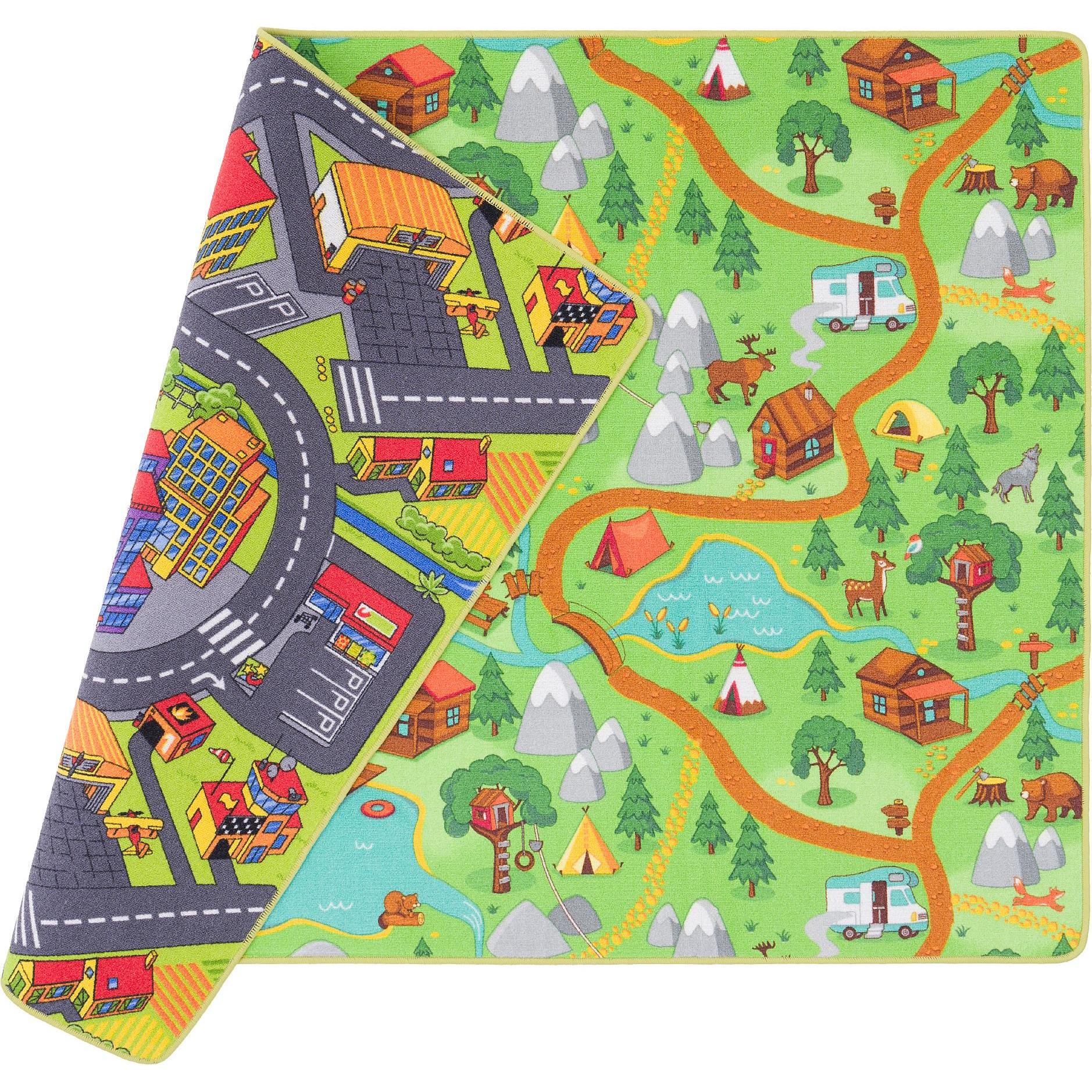 Thumbnail - Pergamon, Spielteppich + Spielmatte, Strassenteppich Beidseitig Strassenlandschaften (80 x 200 cm)