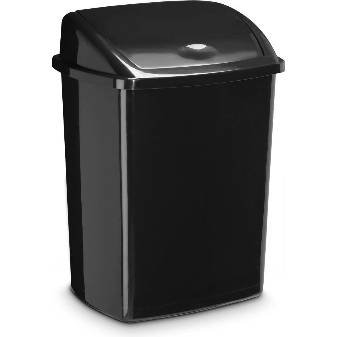 Cep Mülleimer, mit Schwingdeckel, 50 l, Abfalleimer, Schwarz