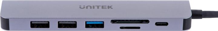 Actual product image Unitek HUB USB-C 7IN1, HDMI 4K, PD,,ALU (USB-C, 7 Ports)