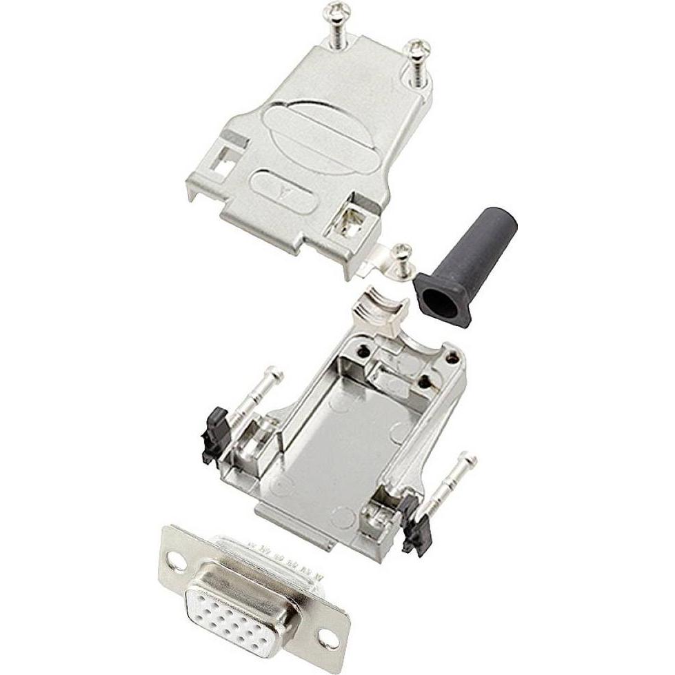 Encitech DTZF09-HDS15-W-K 6355-8063-11 D-SUB Buchsenleisten-Set 180 ° Polzahl (n, Elektronikkabel + Stecker