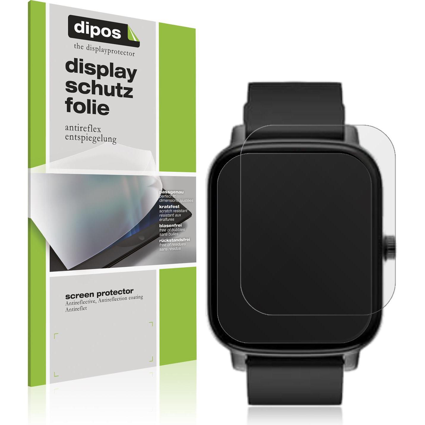 Dipos Displayschutzfolie Antireflex, Smartwatch Schutzfolie, Transparent