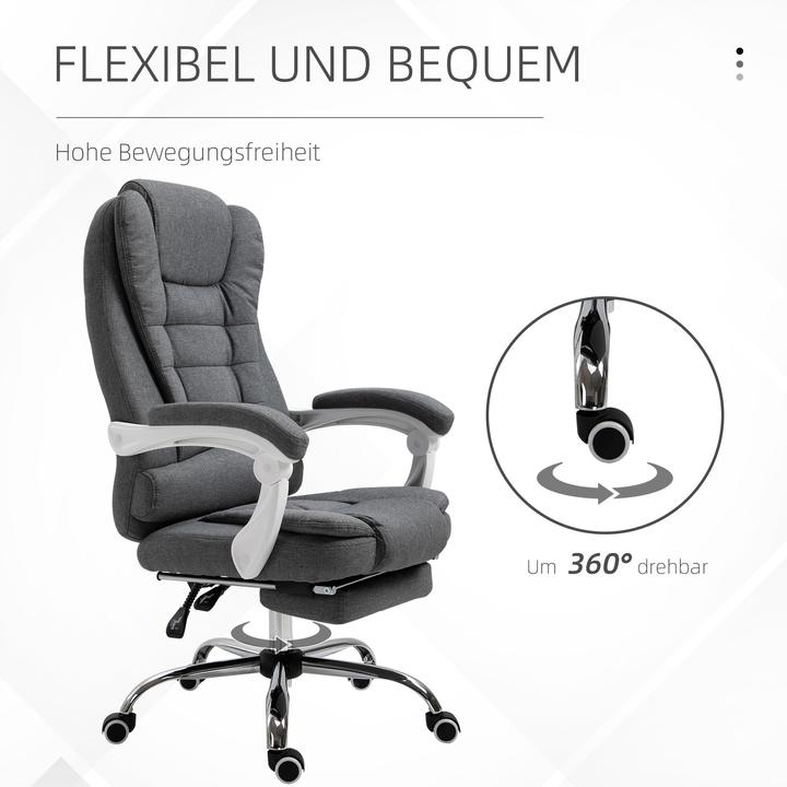 Produktbild Outsunny Bürostuhl mit Fussstütze (45 - 52 cm)