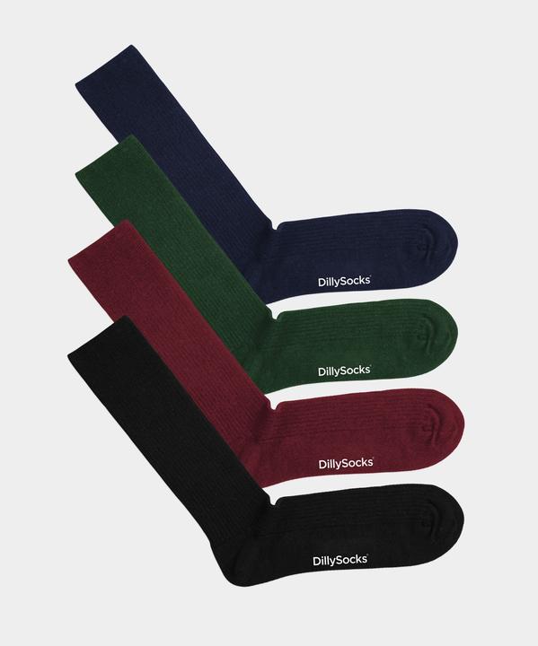 Immagine prodotto DillySocks Colore scuro a coste (confezione da 4) (confezione da 4, 36 - 40)