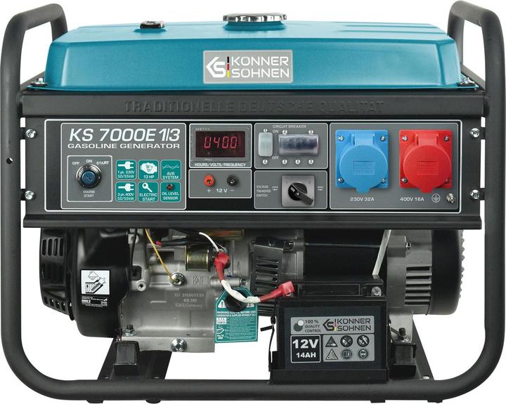 Produktbild Könner & Söhnen BENZINGENERATOR 5,0kW 230/400V ELEKTROSTART AVR VST KS7000E-1/3 (5000 W, 25 l)