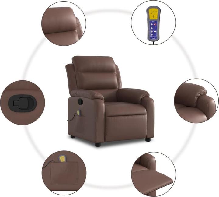 Produktbild VidaXL Massagesessel Fernsehsessel Relaxsessel Liegesessel Braun Kunstleder